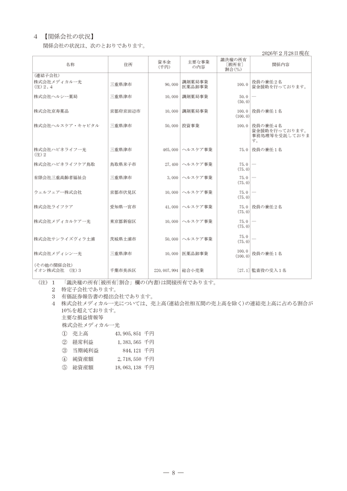 関係会社の状況